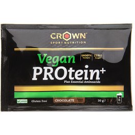 Crown Sport Nutrition Vegan Protein+, bustina da 30 g - Proteine isolate di piselli fortificate con aminoacidi essenziali e micronizzate per una consistenza e un sapore morbidi, senza allergeni