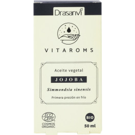 Drasanvi Biologische Jojoba Plantaardige Olie (eerste Koude Pers) 50 Ml Ecocert Vitaroms