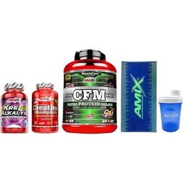 Pack REGALO Amix MuscleCore CFM Nitro Protein Isolate 2 kg + Creatina 220 Cápsulas + Kre-Alkalyn 30 caps + Toalla + Shaker 500 ml