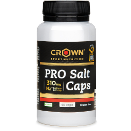 Crown Sport Nutrition PRO Salt Caps 60 capsules, Sels avec 310 mg/sodium par capsule et 4 minéraux, Sans allergène