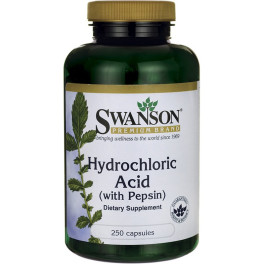 Swanson ácido Clorhídrico (con Pepsina) 250 Cápsulas