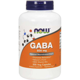 Now Gaba 500mg (con Vitamina B6) 200 Cápsulas Vegetales