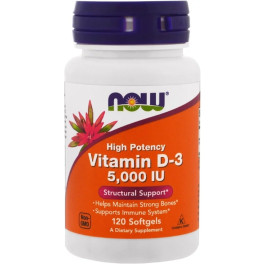 Now Vitamina D3 5000 Iu 120 Cápsulas