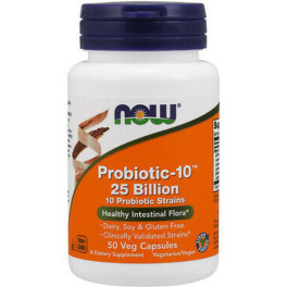Now Probiotic-10 25 Billion 50 Vegetable Capsules