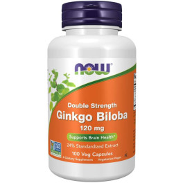 Now Ginkgo Biloba Double Concentration 100 Gélules Végétales