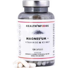 Health In Foods Magnesio Y Vitaminas D Y K2 120 Cápsulas