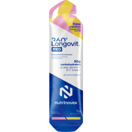 Nutrinovex Longovit 360 Gel Pro 1 gel x 75 gr - Gel Energético con 50g de Carbohidratos - Perfecto para Tomar Durante tus Entrenamientos más Intensos