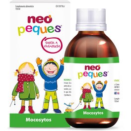 Neo Peques - Mocosytos Jarabe Infantil 150 Ml Para la Tos Seca y Productiva - Expectorante Para Niños - Sabor Frambuesa
