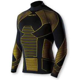 Biotex camisa térmica de manga longa quebra-gelo preto/amarelo 3d