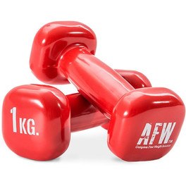 Afw Mancuernas Vinilo Tetragonum 1 Kg Rojo Musculación Pilates