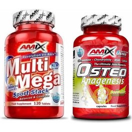 Pack REGALO Amix Multi Mega Stack 120 tabletas (Multivitamínico) + Amix Osteo Anagenesis 30 caps