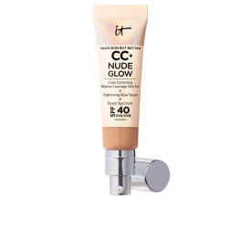 IT Cosmetics CC + Base Leve Nude Glow + Glow Serum FPS40 Med Unissex