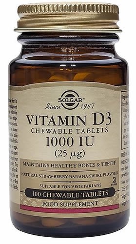 Solgar Vitamina D3 1000 UI 25 mcg Masticables 100 caps Solgar Vitamina D3 1000 UI 25 mcg Masticables 100 caps