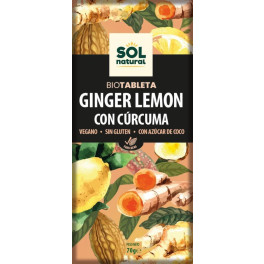Solnatural Tableta Choco Jengibre Limon Y Curcuma Bio 70 Gr