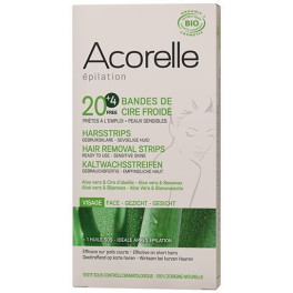 Bandas faciais de cera fria Acorelle 20 unidades + 4 grátis