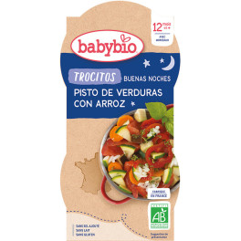 Babybio Buena Noche Trocitos Pisto De Verduras Con Arroz 2