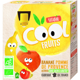 Babybio Pack Cool Fruits Platano Manzana 4x90g