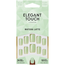 Elegant Touch Core Color 24 Unhas com Cola Amêndoa Matcha Latte