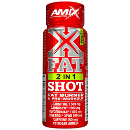 Amix Xfat 2 em 1 Shot 1 frasco x 60 ml - Fórmula 2 em 1, Queimador de Gordura e Pré-Treino / Contém L-Carnitina e Cafeína