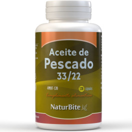 Naturbite Aceite De Pescado 1000mg 33/22. 120 Caps. Gel