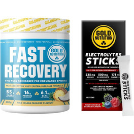 Pack REGALO Gold Nutrition Fast Recovery 600 gr + Salt Caps - 60 Vcaps 