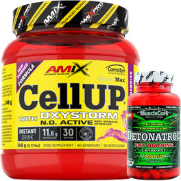 Amix CellUP Oxystorm Pó 348 gr / Pré-Treino / Ajuda a Melhorar a Resistência - Retarda a Fadiga Muscular / Perfeito para Atletas que procuram Melhorar o seu Desempenho Físico