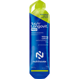 Nutrinovex Longovit 360 Gel Pro 1 Gel X 75 Gr - Energy Gel With 100 Mg Of Caffeine And 50 G Of Carbohydrates