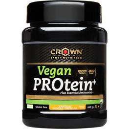 Crown Sport Nutrition Vegan Protein+ 750g, erwtenproteïne-isolaat versterkt met essentiële aminozuren en gemicroniseerd voor een milde textuur en smaak, allergeenvrij