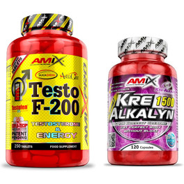 Pack REGALO Amix Pro Testo F-200 250 Tabletas + Kre-Alkalyn 30 caps