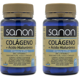 Sanon Colágeno + ácido Hialurónico 60 Cápsulas Pack 2