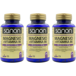 Sanon Magnesio + Vitamina B6 180 Comprimidos De 500 Mg Pack 3