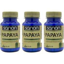 Sanon Papaya 100 Comprimidos De 600 Mg  Pack 3