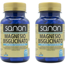 Sanon Magnesio Bisglicinato 100 Cápsulas Vegetales 550 Mg Pack 2