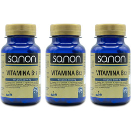 Sanon Vitamina B12 60 Cápsulas De 500 Mg Pack 3
