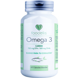 Foodelis Omega 3 Cápsulas Blandas - 60 Cápsulas Para 2 Meses - Refuerza Tu Corazón - Alta Potencia Con 1000mg De Aceite De Pe