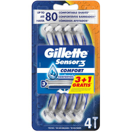 Lâmina de barbear descartável Gillette Sensor3 Comfort 4 U masculino