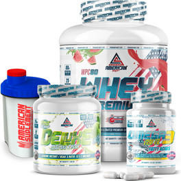 AS American Suplement - Pack Crecimiento muscular Basic - Premium Whey Protein 2 Kg - BCAA'S con Glutamina Deluxe - Perlas de Omega 3 - Proteína Suero de Leche - Aumentar Masa Muscular 
