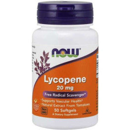 Now Lycopene 20mg 50 Softgels