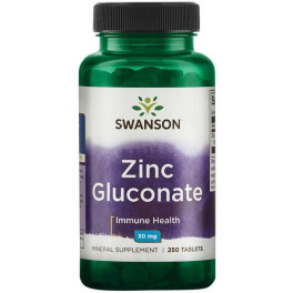 Swanson Gluconate de zinc 30 mg 250 comprimés