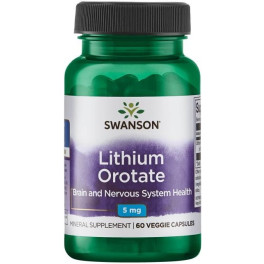 Swanson Lithium Orotate 5mg 60 Vcaps