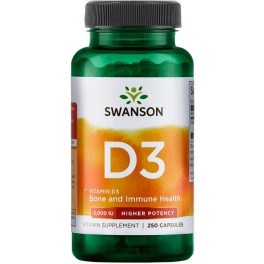 Swanson Vitamine D3 2000 UI 250 Gélules