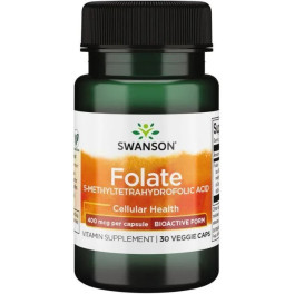 Swanson Folate (acide 5méthyltétrahydrofolique) 400mcg 30 Vcaps
