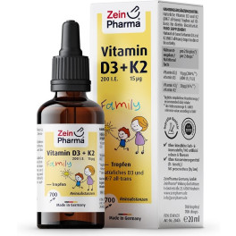 Zein Pharma Vitamina D3 + K2 Family Drops - 20 ml