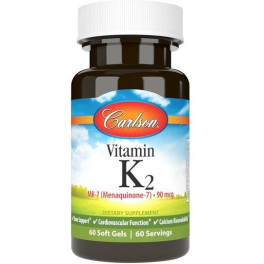 Carlson Labs Vitamin K2 Mk7 90mcg 60 Softgels