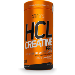 Starlabs Nutrition Creatine Hcl Pro - Creatine Hydrolchloride 120 Caps - Fuerza Explosiva. No Retiene Líquidos. Mejor Absorció
