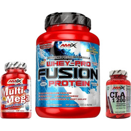 GESCHENKPACKUNG Amix Whey Pure Fusion 1 kg + Multi Mega Stack 120 Tabletten + Cla 30 Kapseln