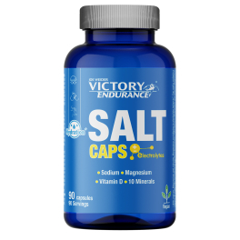 Tampas de sal Victory Endurance. 90 cápsulas. Com um fornecimento extra de vitaminas D e B1. Com Sódio, Potássio, Cloro, Cálcio, Ferro, Magnésio, Iodo, Cobre, Manganês, Selênio.