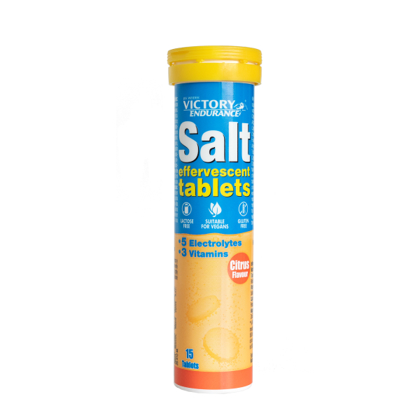 Victory Endurance Salt Effervescent - Sali minerali effervescenti 1 tubo x 15 compresse - Gusto agrumi