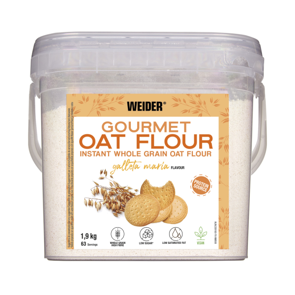 Weider Oat Flour Gourmet 1,9 Kg - Harina de Avena Integral / Fuente de Proteína con Bajo Contenido en Azúcares