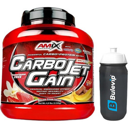 CADEAU Pack Amix CarboJet Gain 2,25 kg Protéines + Bulevip Shaker Pro Mixer Noir - 500 ml